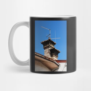 Old Stone Chimney Against Blue Sky Mug